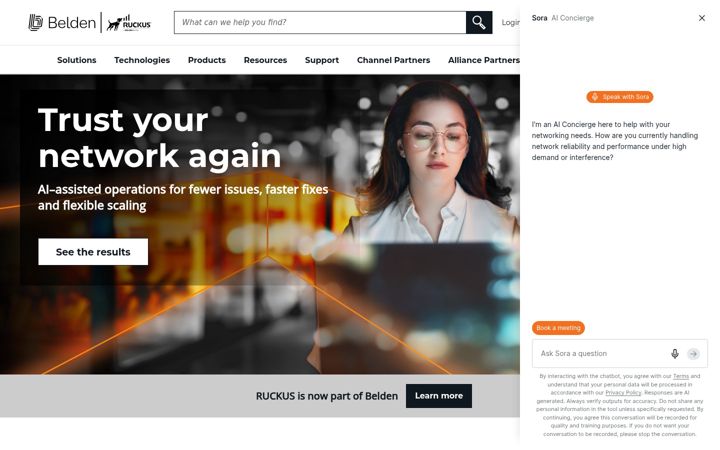 Screenshot of ruckusnetworks.com