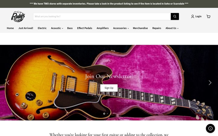 Screenshot of rudysmusic.com