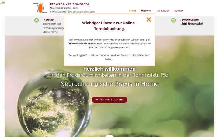 Screenshot of rueckengesundheit.ruhr