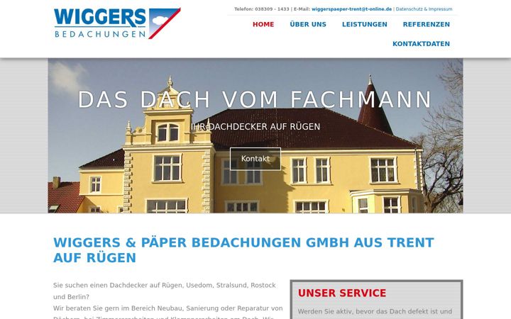 Screenshot of ruegen-dachdeckerei.de