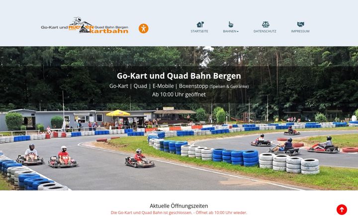 Captură de ecran a ruegenkartbahn.de