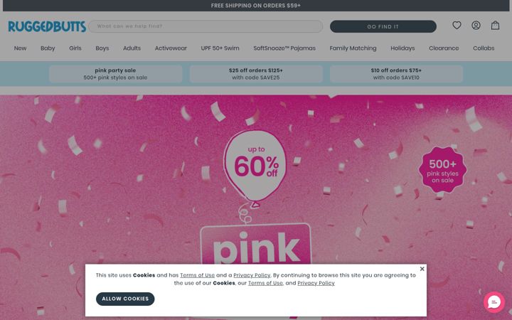 Screenshot of rufflebutts.com