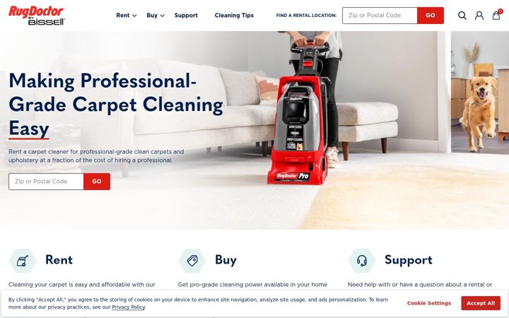 Screenshot of rugdoctor.com