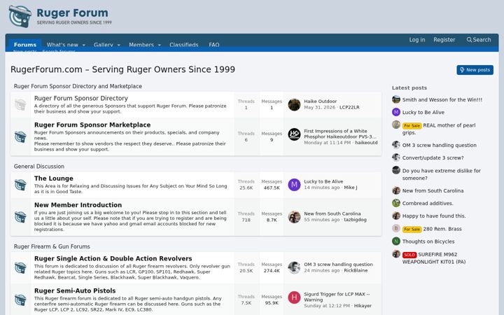 Screenshot of rugerforum.com