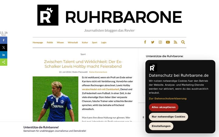 Screenshot of ruhrbarone.de