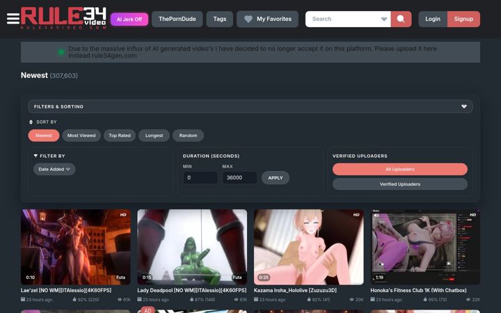 Captura de pantalla de rule34video.com