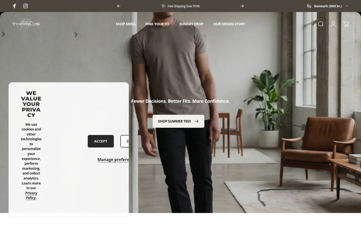 Екранна снимка на ruleofthreads.com