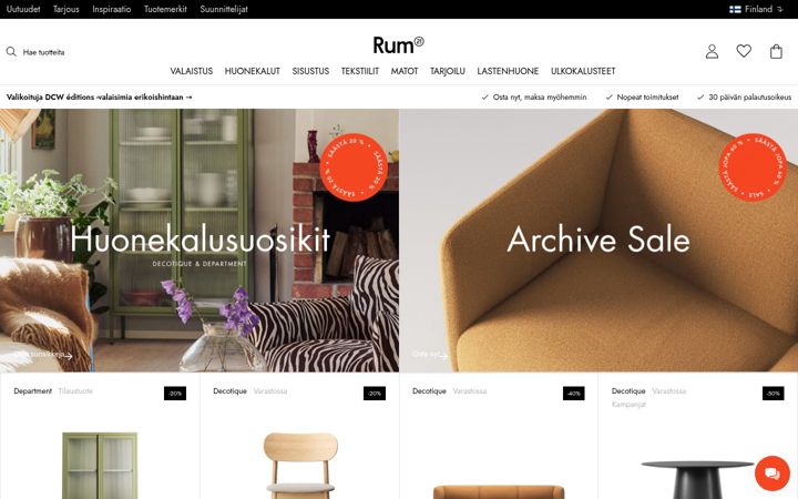 Screenshot of rum21.fi