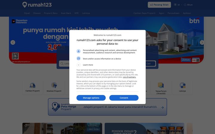 Captura de pantalla de rumah123.com