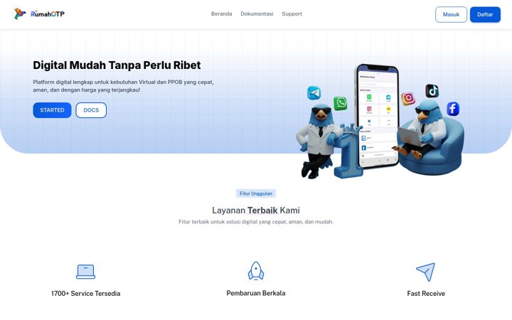 Screenshot of rumahotp.io