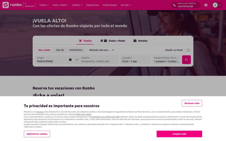 Screenshot of rumbo.es