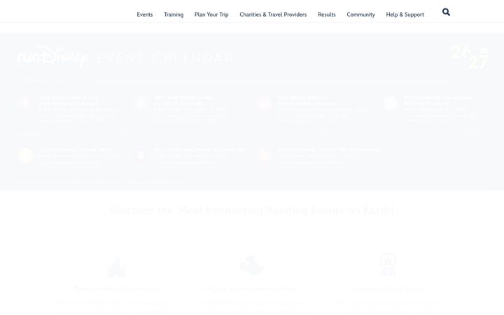 Screenshot of rundisney.com