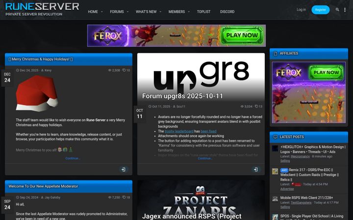 Screenshot of rune-server.org