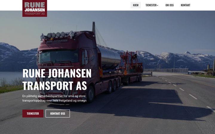 Captura de ecrã de runejohansentransport.no
