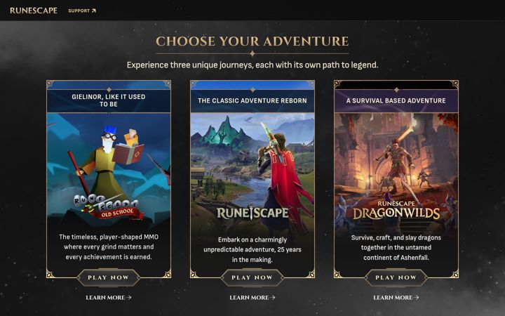 Snímek obrazovky runescape.com