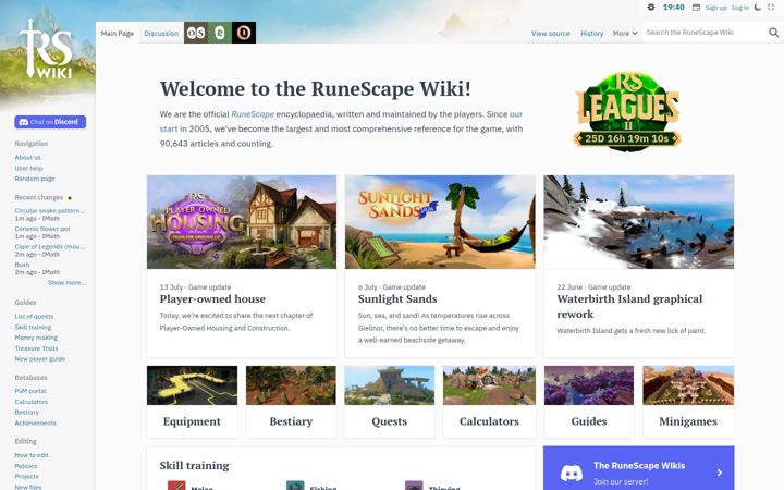 Screenshot di runescape.wiki