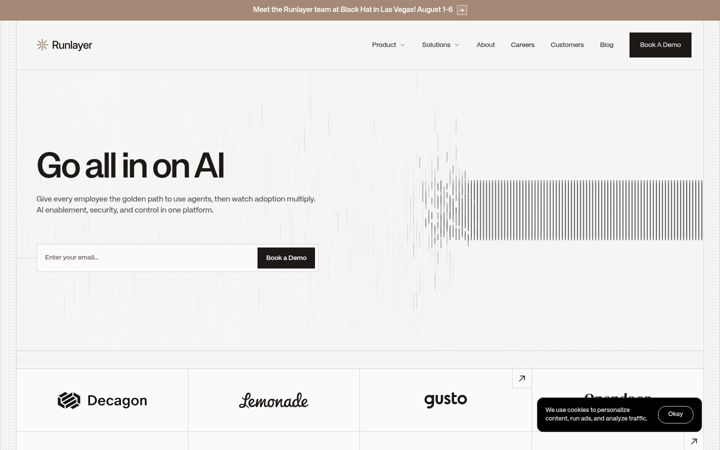 Screenshot of runlayer.com