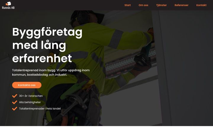 Ekraanipilt saidist runnasbygg.se