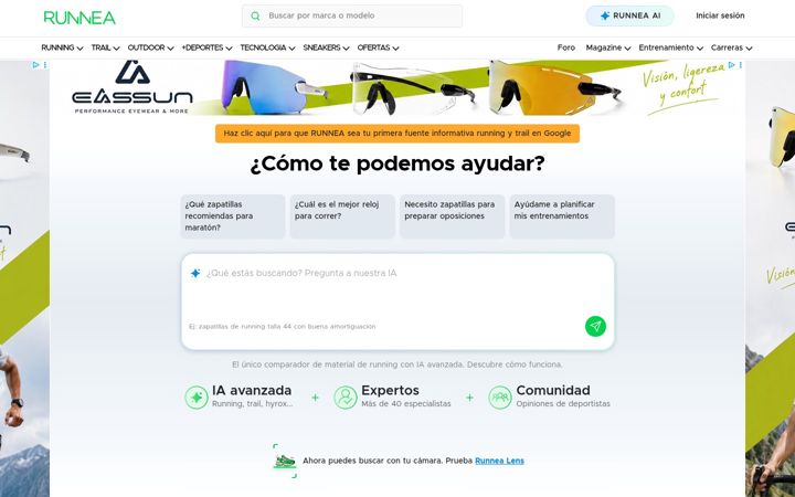 Screenshot of runnea.com