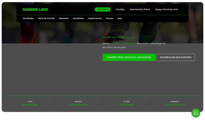 Screenshot of runningland.com.br