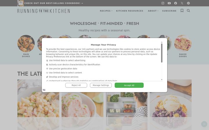 Screenshot of runningtothekitchen.com