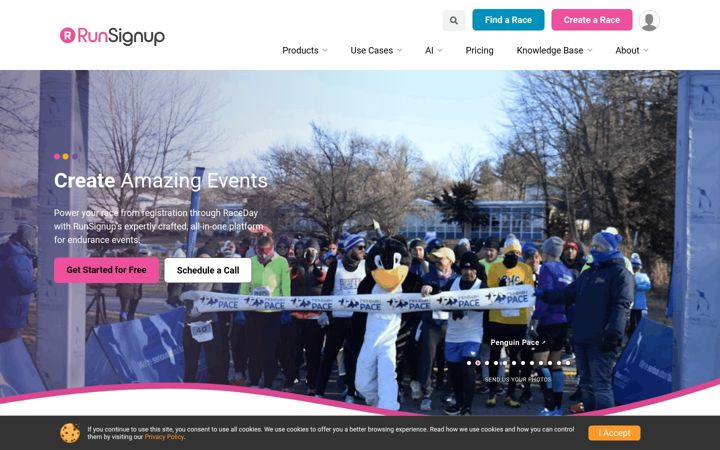 Screenshot di runsignup.com