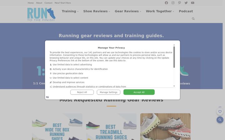 Screenshot of runtothefinish.com