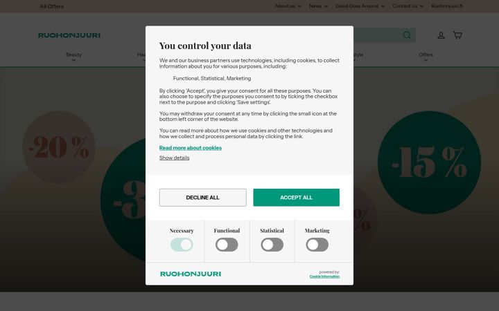 Screenshot of ruohonjuuri.com