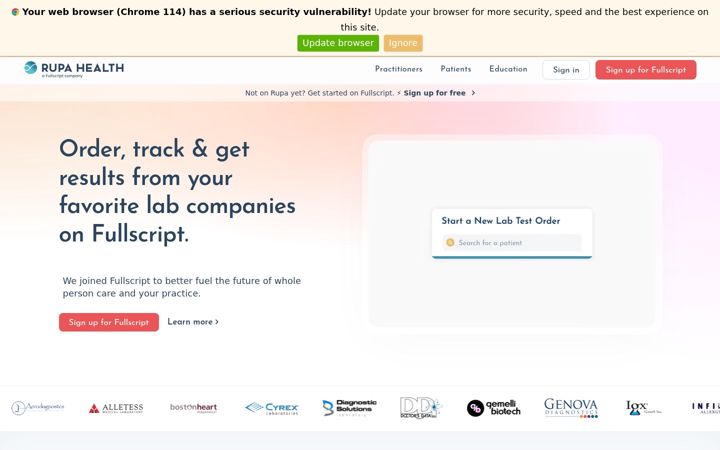 Screenshot of rupahealth.com