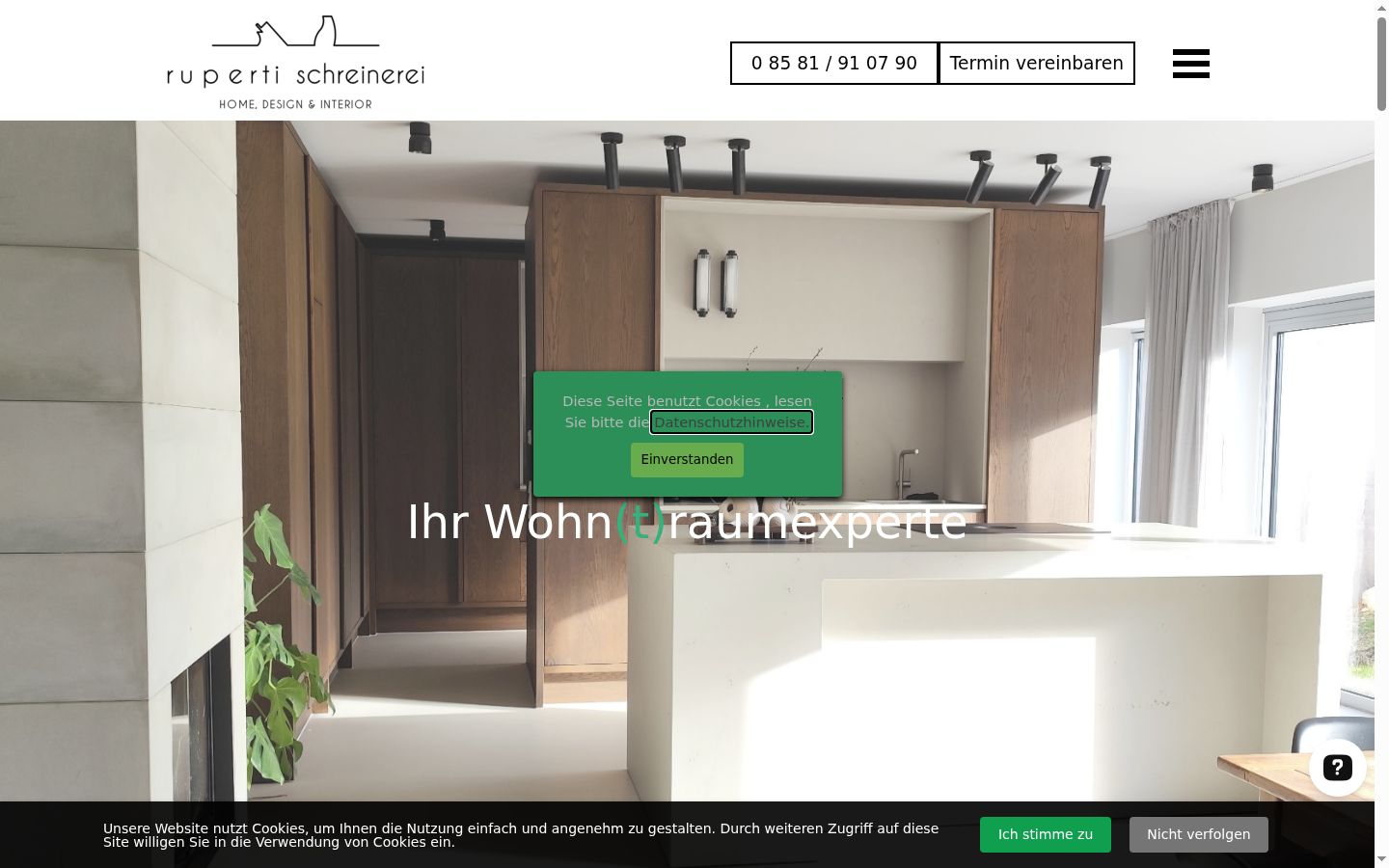 Screenshot des Einwilligungsbanners vor jeglicher Interaktion