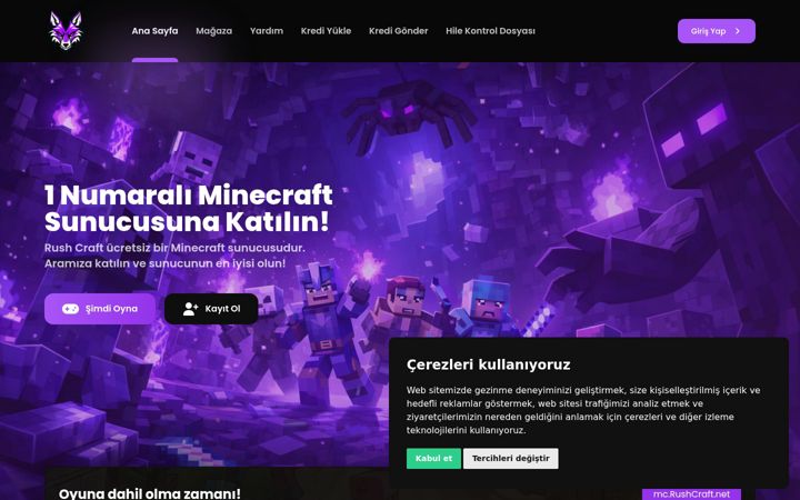 Screenshot of rushcraft.net