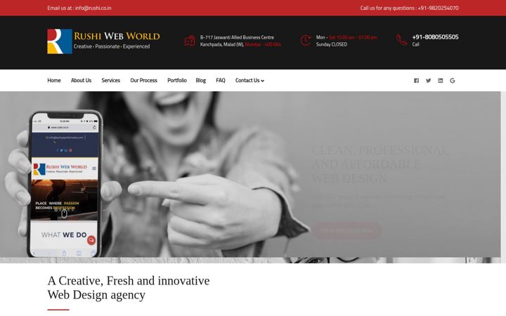Screenshot of rushiwebworld.com