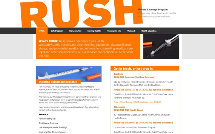 Screenshot of rushnsp.org.au