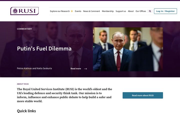 Screenshot von rusi.org