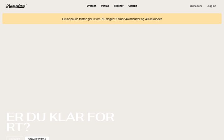 Screenshot of russedress.no