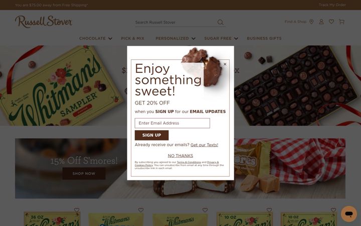 Screenshot of russellstover.com