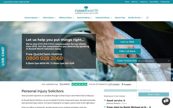 Screenshot of russellworthsolicitors.co.uk