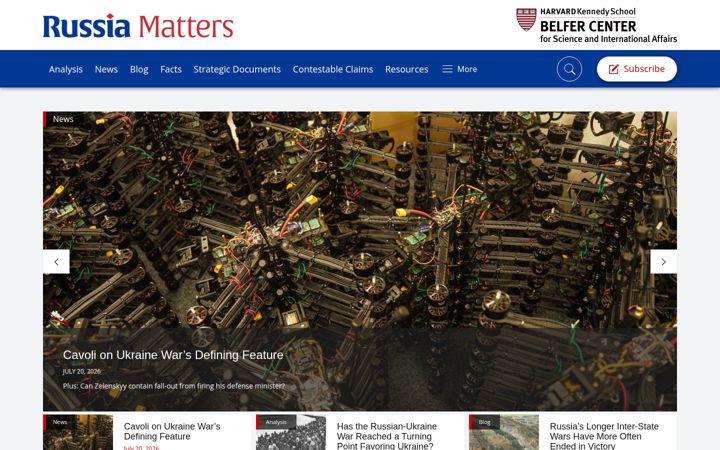 Screenshot of russiamatters.org