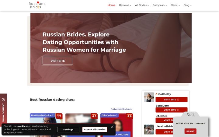 Screenshot of russiansbrides.com