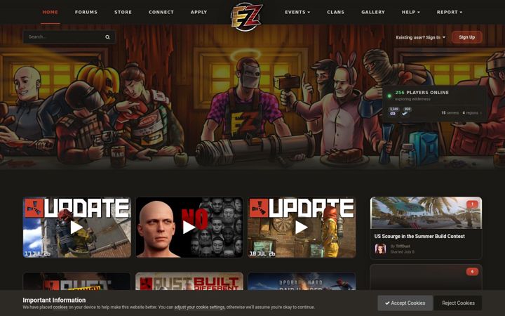 Screenshot of rustez.com