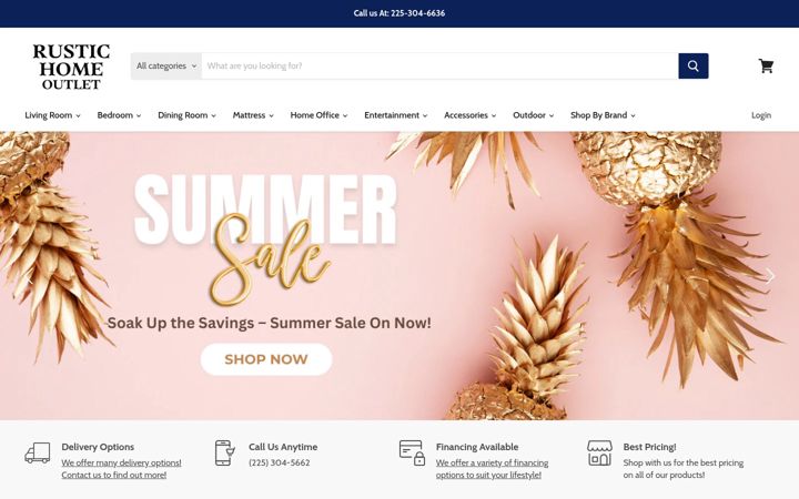 Screenshot of rustichomeoutlet.com