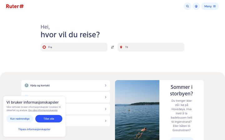 Screenshot of ruter.no