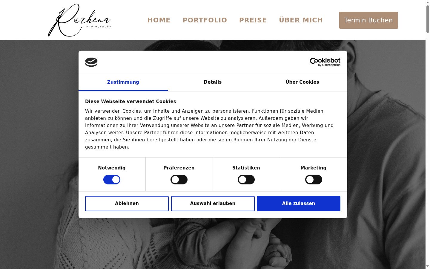Screenshot tal-banner tal-kunsens muri qabel kwalunkwe interazzjoni
