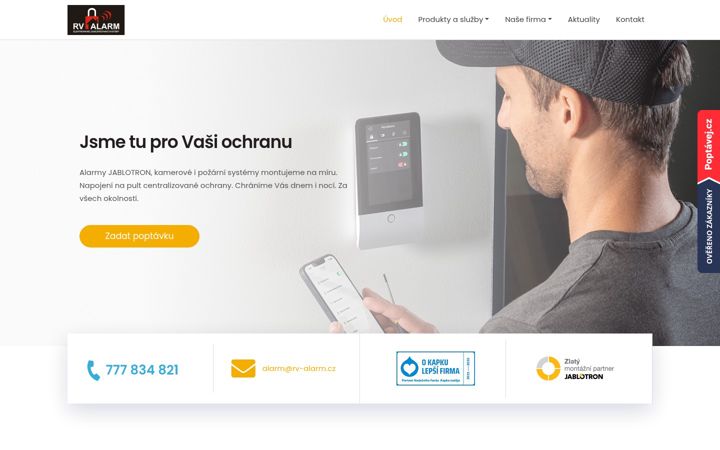 Screenshot of rvalarm.cz