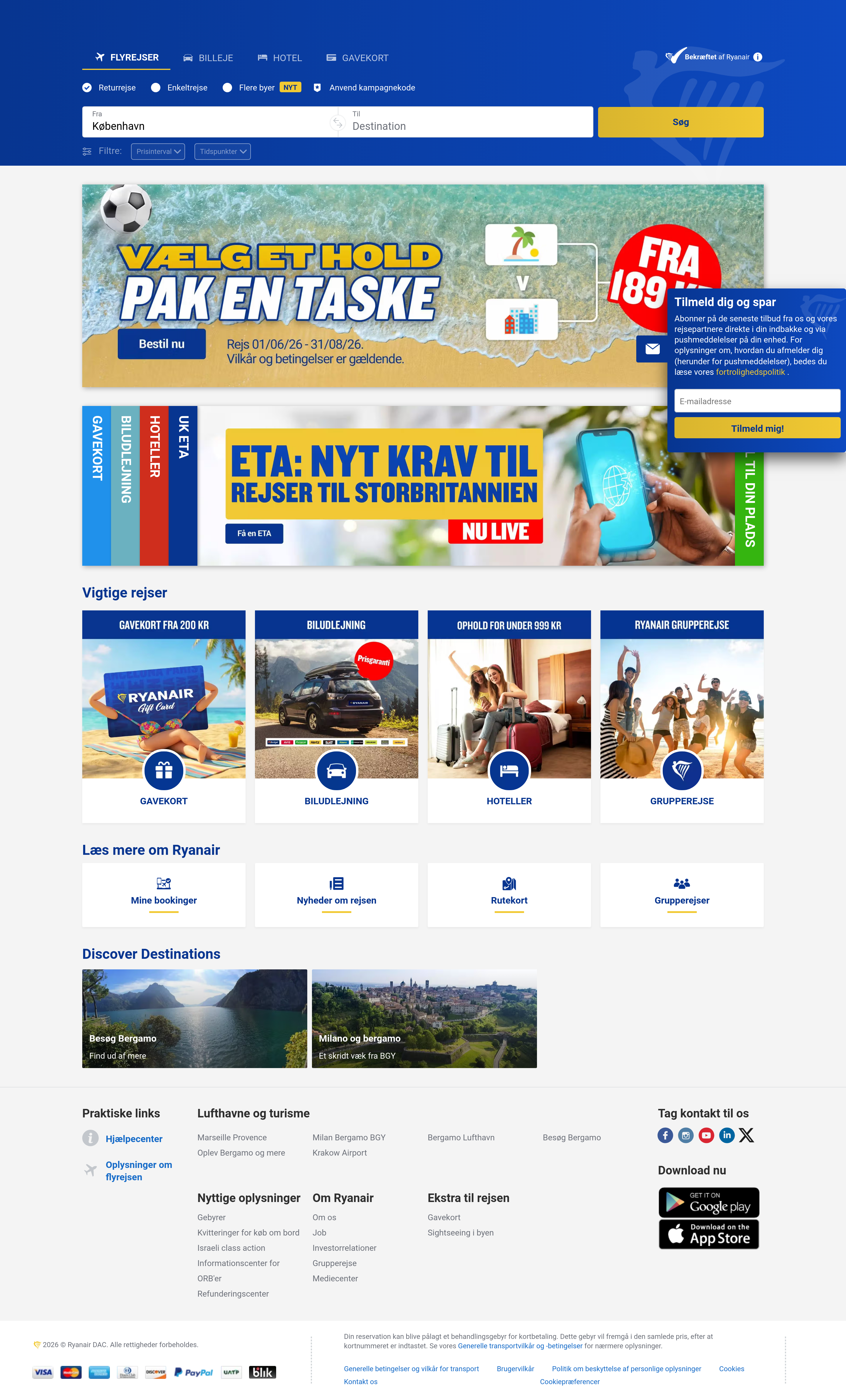 Screenshot of ryanair.com
