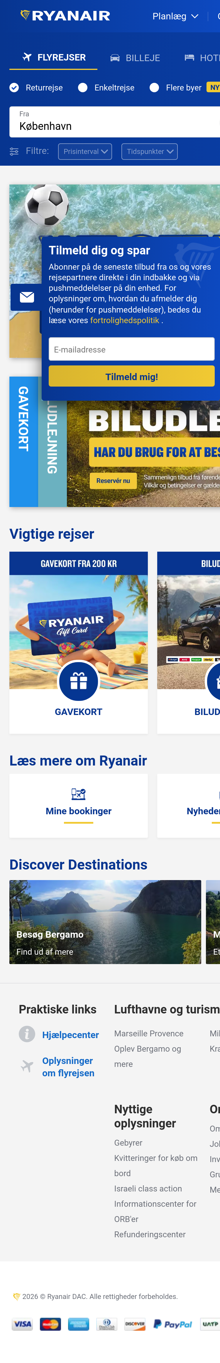 Mobile screenshot of ryanair.com