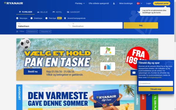 Screenshot of ryanair.com