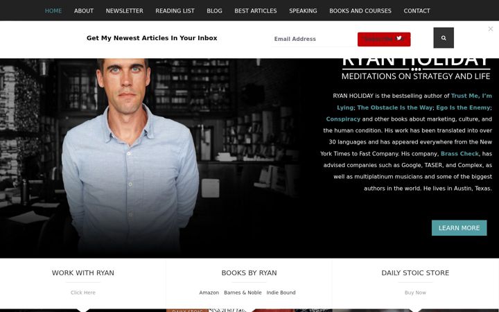 Screenshot di ryanholiday.net