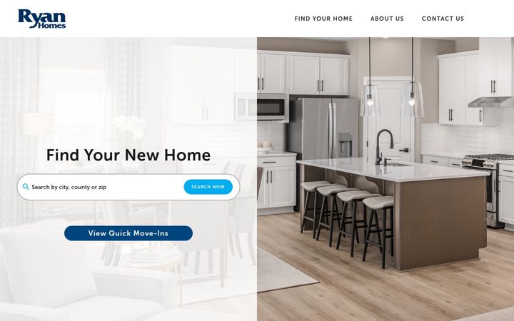Captura de ecrã de ryanhomes.com