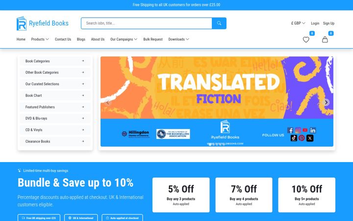 Screenshot of ryefieldbooks.com